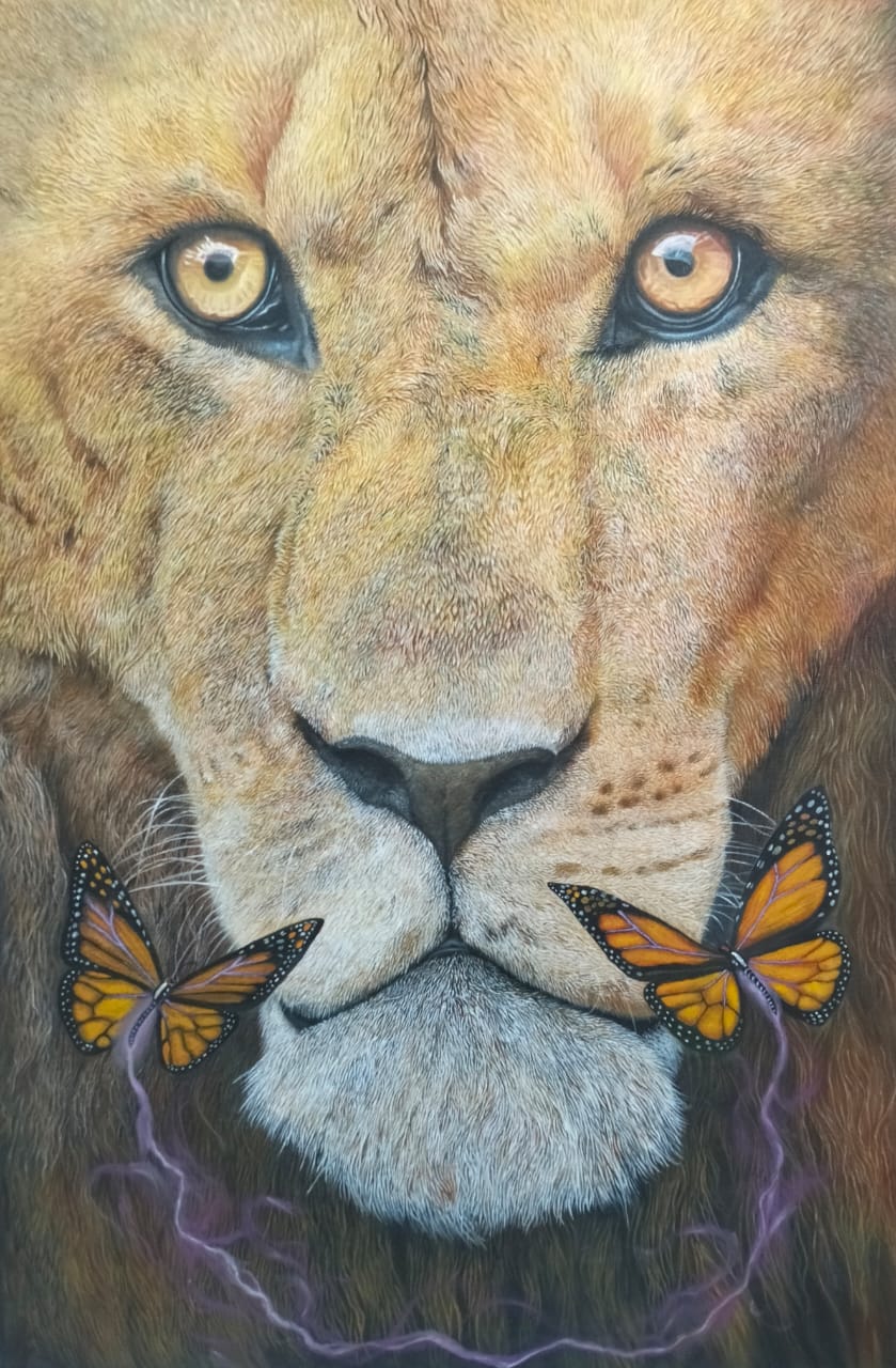 Luxury handmade oil painting of a lion and butterflies symbolizing strength and inner balance. Premium 3x2 ft canvas artwork for modern homes, offices & luxury interiors.
Luxury handmade oil painting of a lion and butterflies symbolizing strength and inner balance. Premium 3x2 ft canvas artwork for modern homes, offices & luxury interiors.