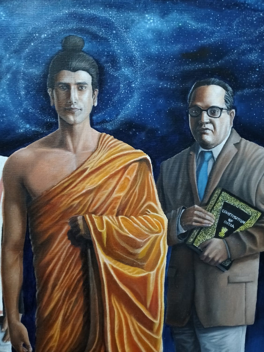 unique artwork “Legends of Bharat – Hand-Painted Oil Canvas Celebrating India's Greatest Visionaries”