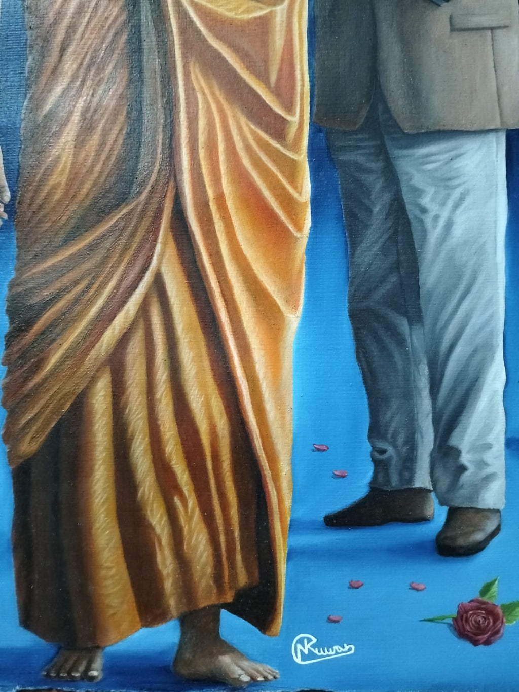 unique artwork “Legends of Bharat – Hand-Painted Oil Canvas Celebrating India's Greatest Visionaries”